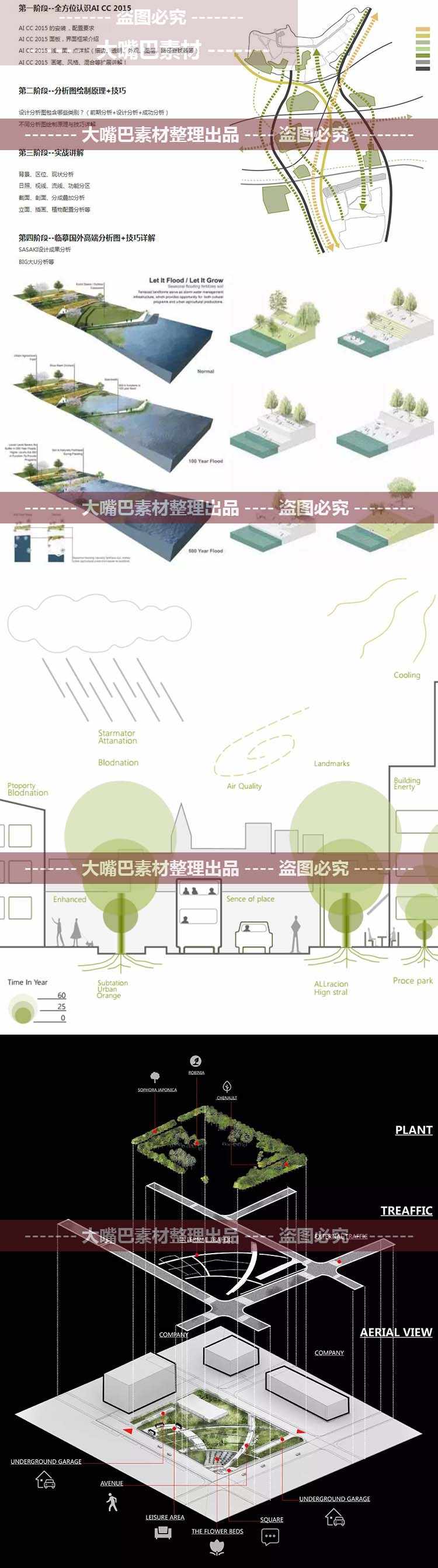 ai分析图视频教程bigsasaki高逼格ps建筑景观爆炸图illustrator