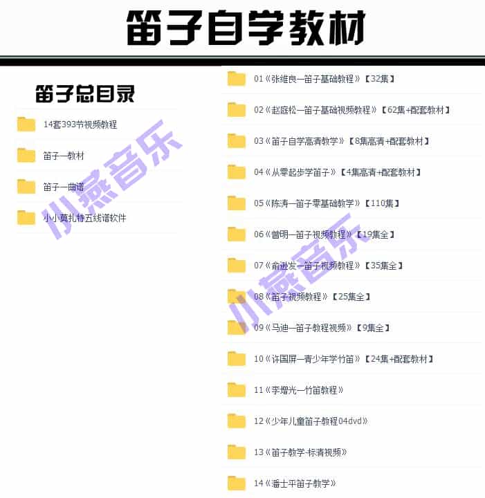 笛子视频教程 适合初学成人入门笛子自学视频教程 零基础教学