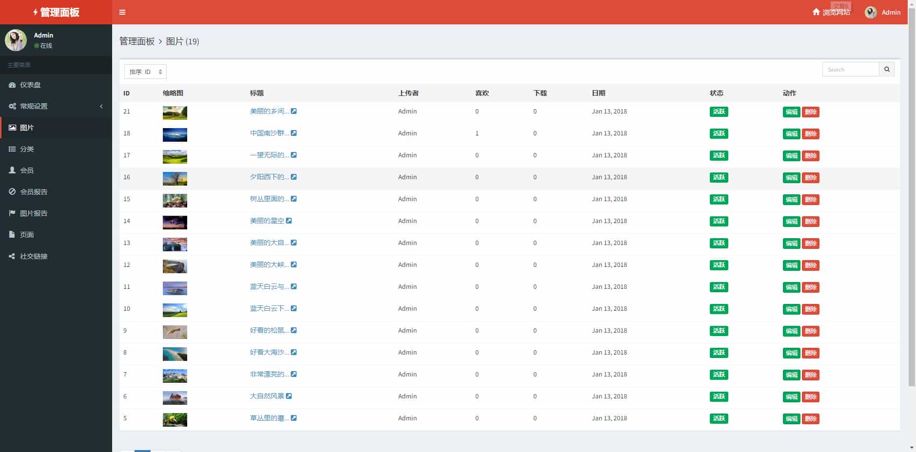  Laravel框架高清壁纸图库图片分享上传下载网站源码+会员中心