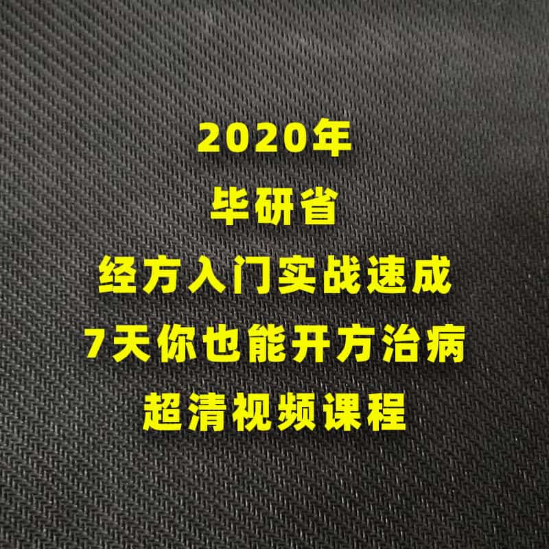 2020年毕研省 经方入门实战速成 7天你也能开方治病 超清视频课程 - 宋马