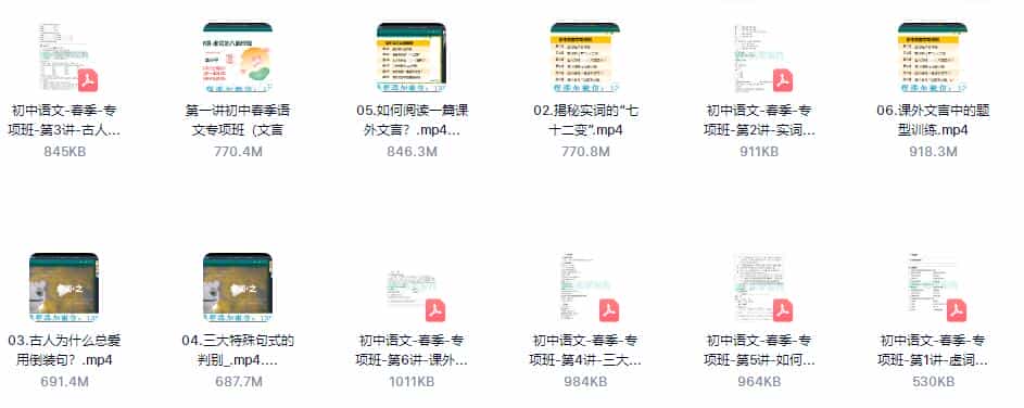 2022年春季新东方初中语文专项班《文言文》百度网盘下载 - 宋马