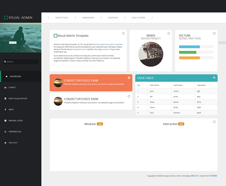 330套bootstrap响应式后台管理系统模板 html5静态扁平化网站源码