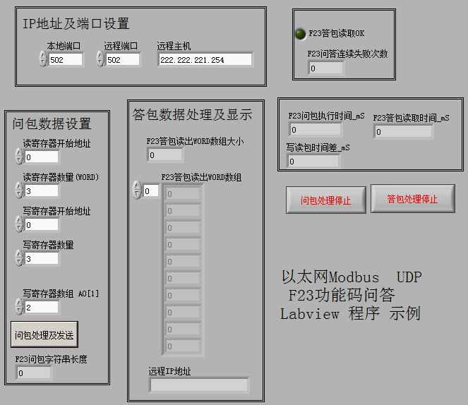 labview 以太网 网络 Modbus F23 功能码 通信 源码 源程序 教程