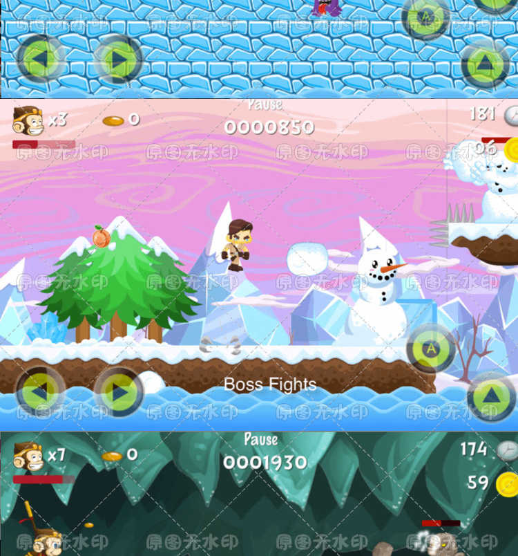 unity3d素材 悟空西游 2D横版游戏源码完整项目超级玛丽风格素材