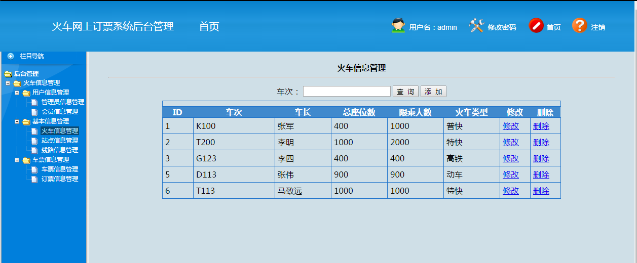 jsp servlet mysql实现火车票预定管理系统源码视频指导运行教程