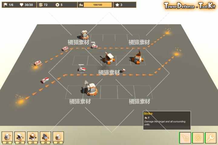 unity3d 小游戏源码 塔防工程案例源代码 框架案例 模型资源