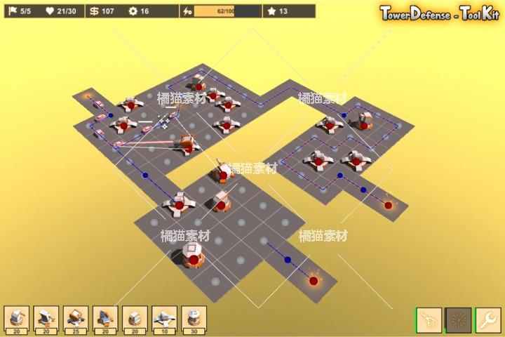 unity3d 小游戏源码 塔防工程案例源代码 框架案例 模型资源