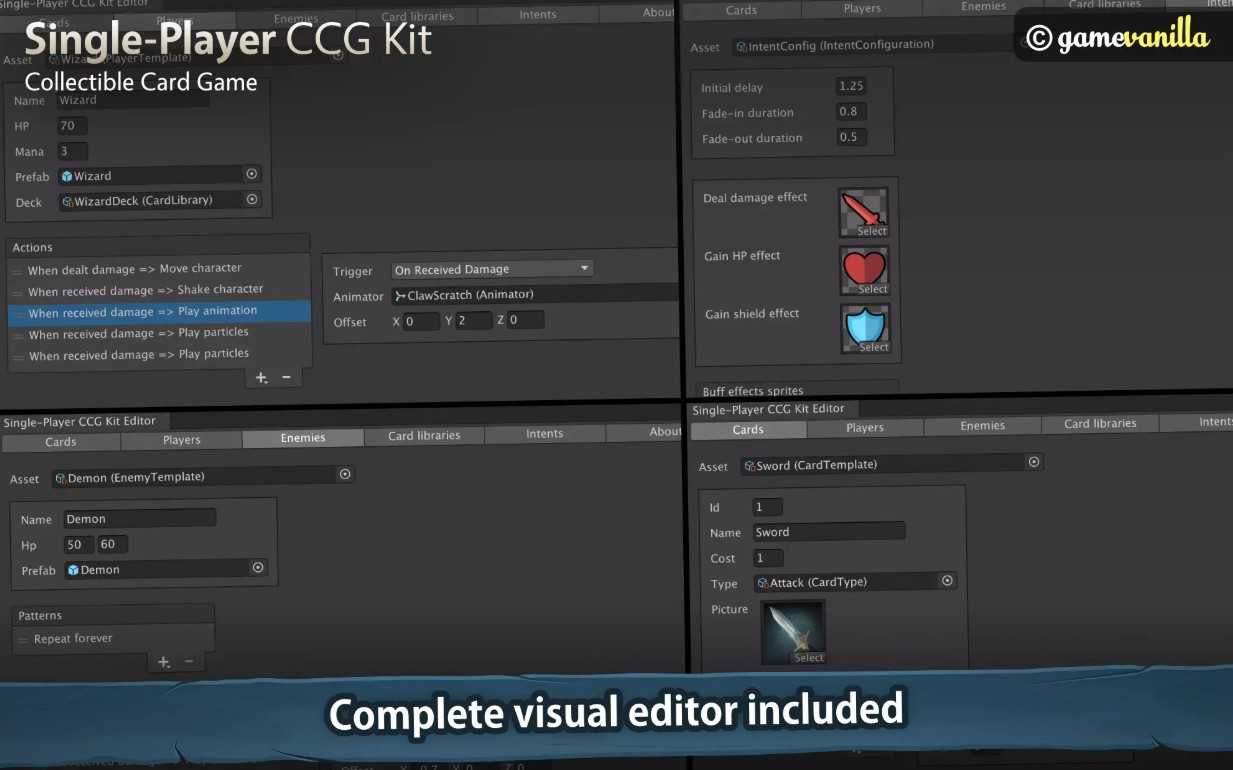 U3D 单人卡牌游戏项目源码 Single-Player CCG Kit 1.1.1EA