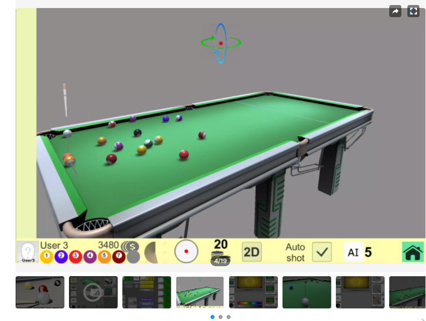 unity 8球台球 多人桌球游戏 完整工程源文件 U3D游戏源码 资源 - 宋马