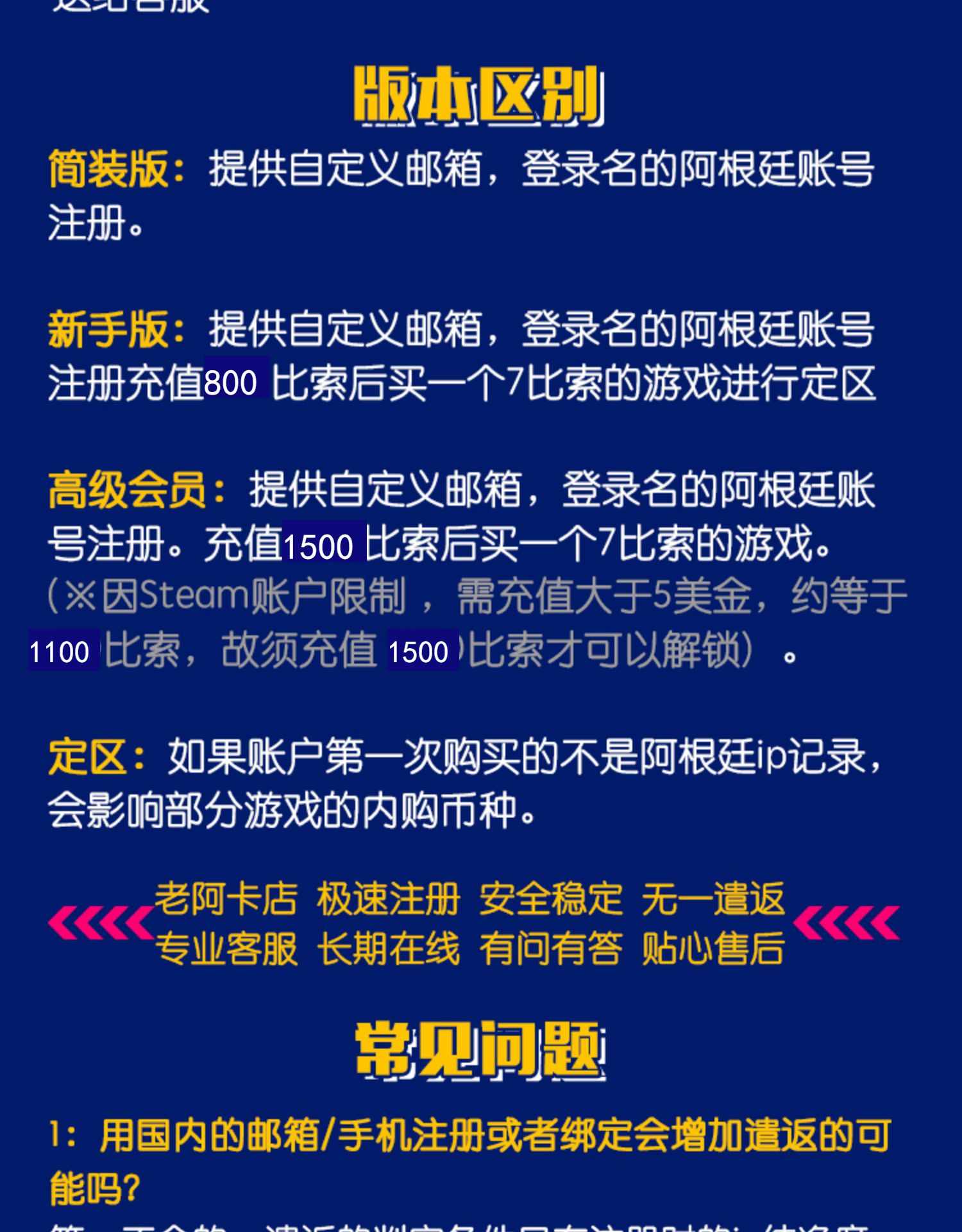 steam阿根廷 自定义注册 本地ip 0遣返 - 送码网