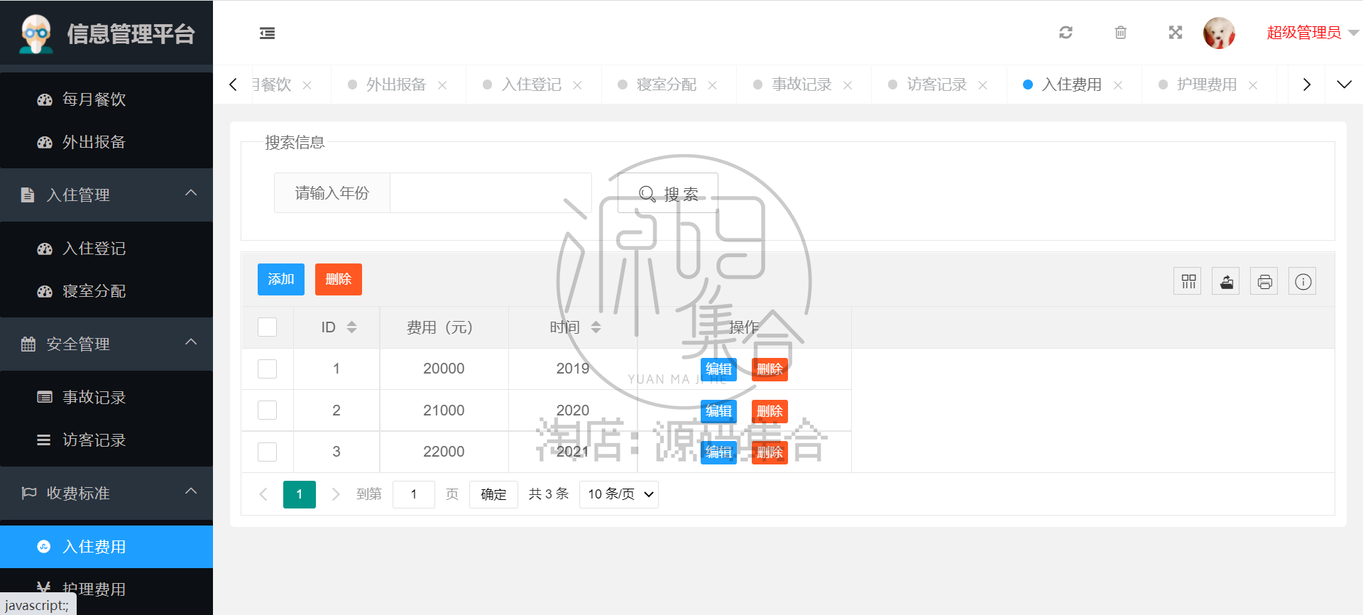 养老院信息管理系统SpringBoot项目源码Mybatis JavaWeb项目Java