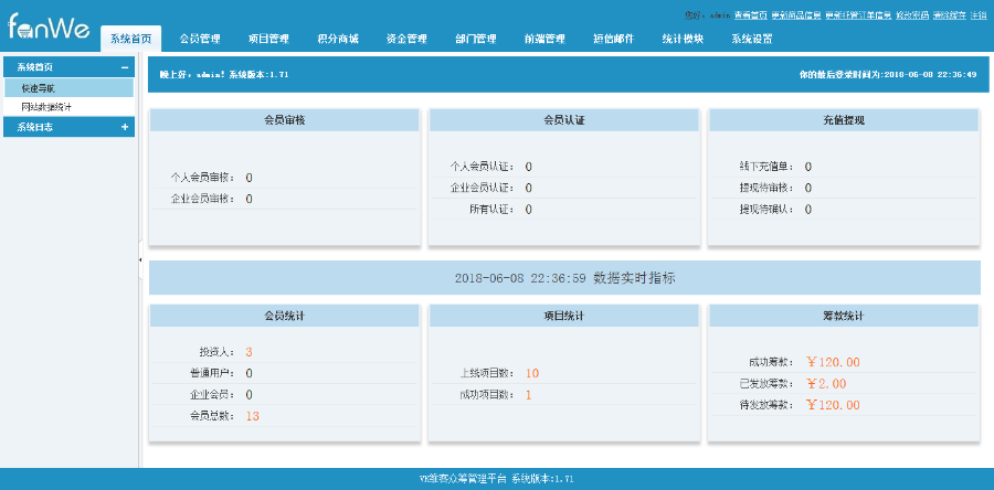 方维众筹1.71开源版源码程序系统（路演功能、理财功能、房产功能、房产理财、轻众筹）