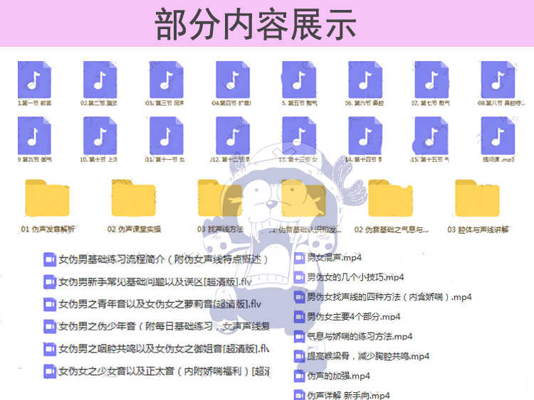 2018最新版伪音伪声教程教材教程视频男伪女声优配音学习资料