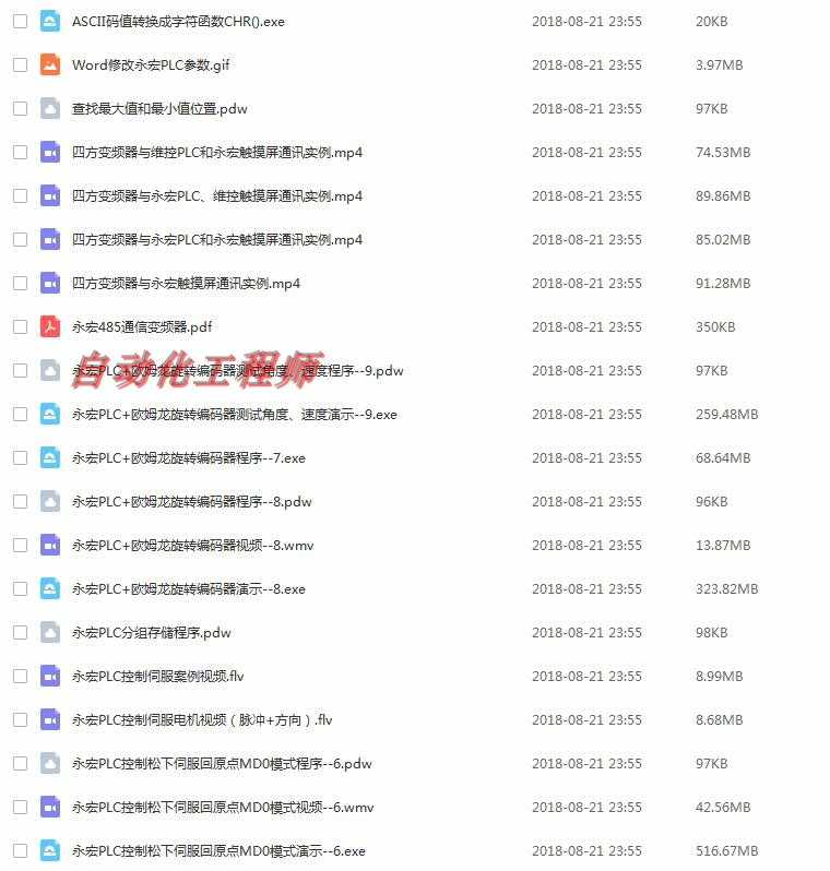 永宏PLC编程软件 永宏入门视频教程 程序案列 手册资料 项目教程