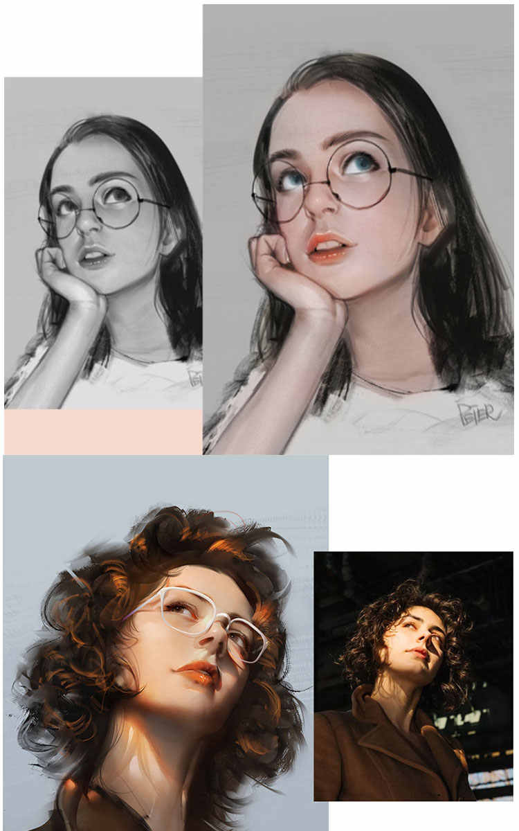 2018肖吉教程美少女插画视频教程合集cg原画厚涂ps板绘零基础自学