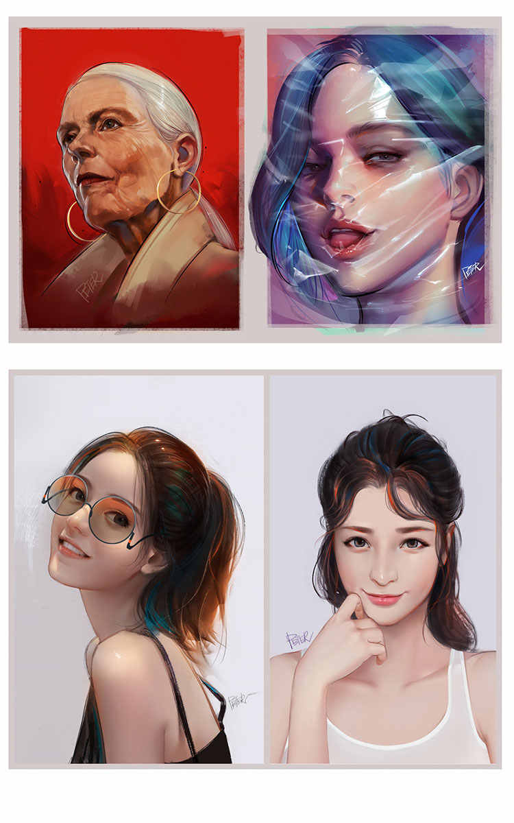 2018肖吉教程美少女插画视频教程合集cg原画厚涂ps板绘零基础自学