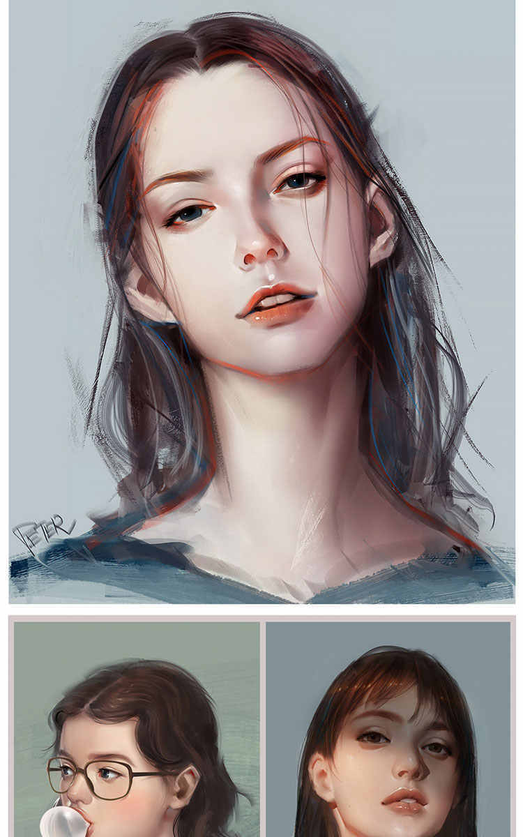 2018肖吉教程美少女插画视频教程合集cg原画厚涂ps板绘零基础自学