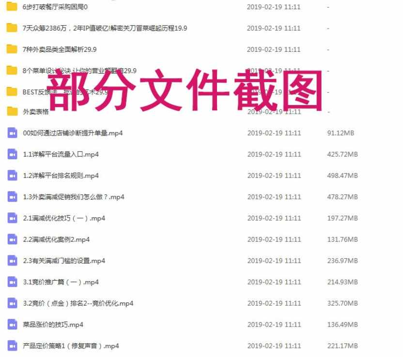 2019餐饮外卖运营自学视频教程美团饿了么菜单设计新店推广管理