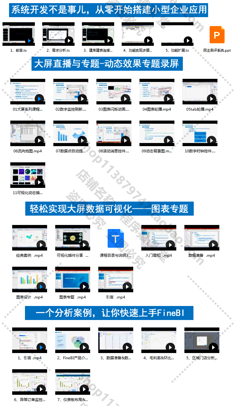 帆软FineReport FineBI 视频 教程 软件 需求 报表开发 技术支持