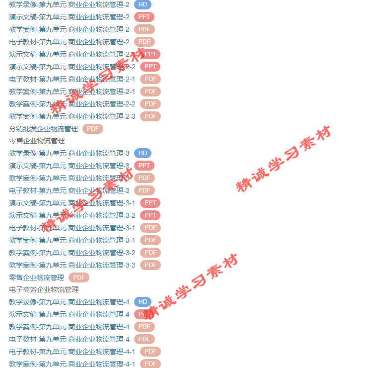 湖南商院 黄福华 企业物流管理 PPT教学课件 视频教程讲解 资料