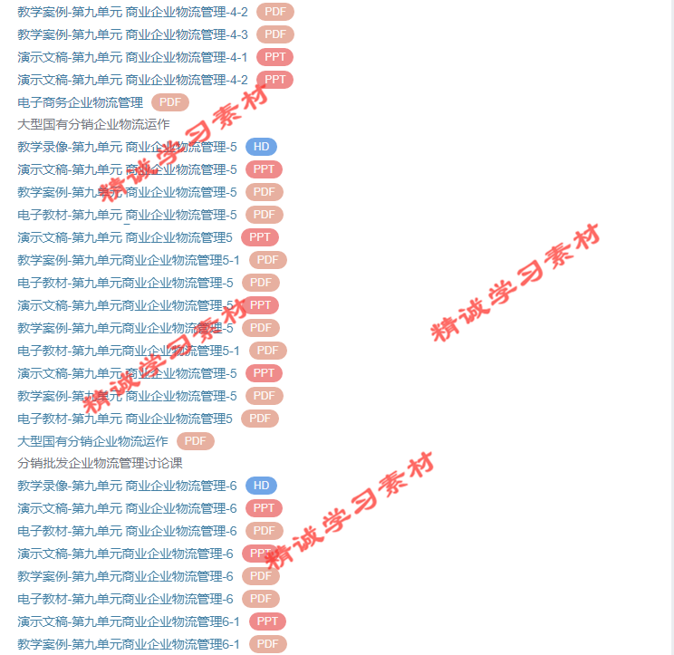 湖南商院 黄福华 企业物流管理 PPT教学课件 视频教程讲解 资料