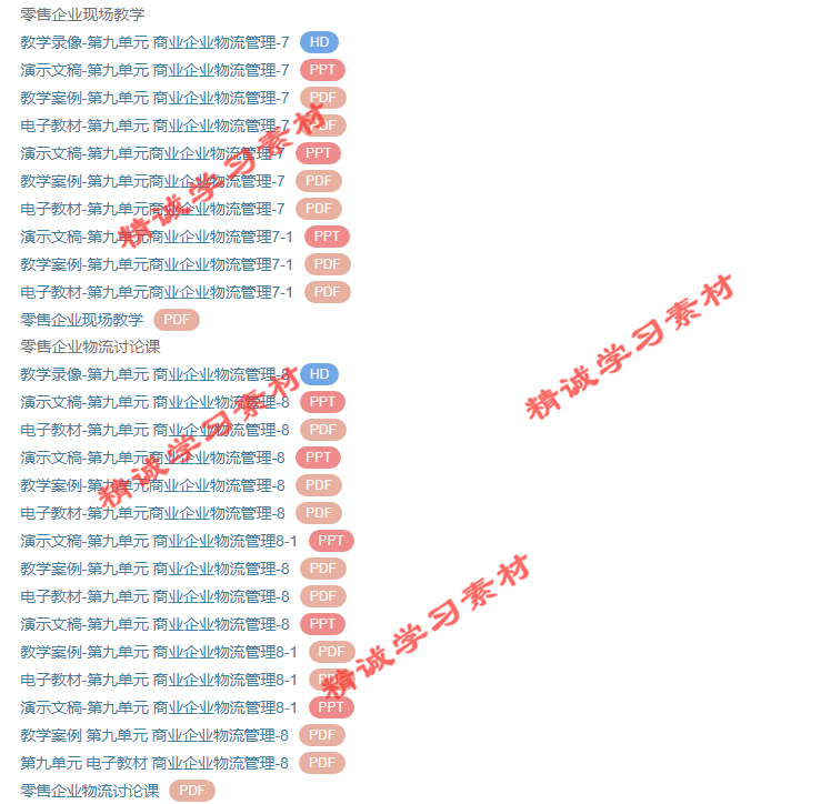 湖南商院 黄福华 企业物流管理 PPT教学课件 视频教程讲解 资料