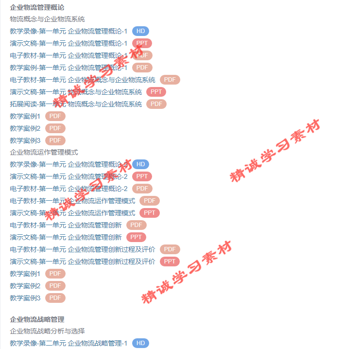 湖南商院 黄福华 企业物流管理 PPT教学课件 视频教程讲解 资料