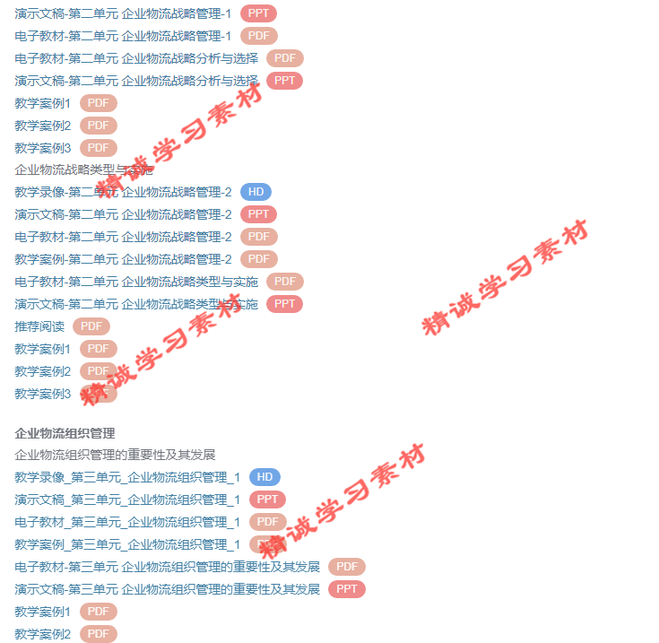 湖南商院 黄福华 企业物流管理 PPT教学课件 视频教程讲解 资料