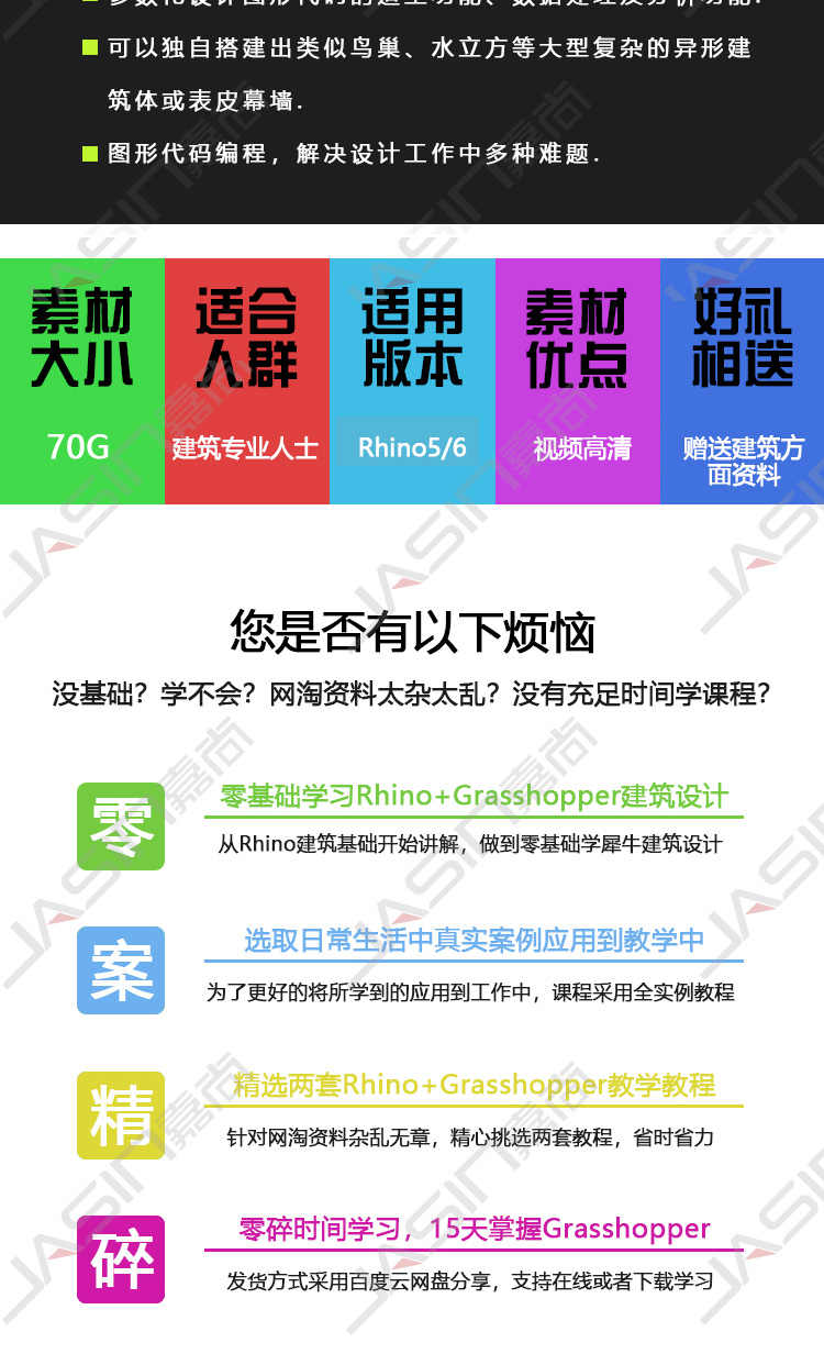 犀牛教程Rhino插件Grasshopper视频教程Grasshopper教程GH教程