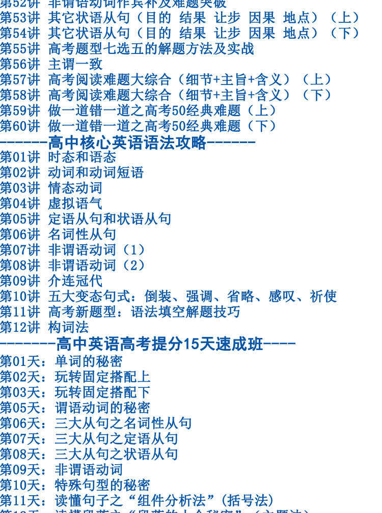小学入门初中高中大学英语语法视频全套教程大全音标词汇口语教学