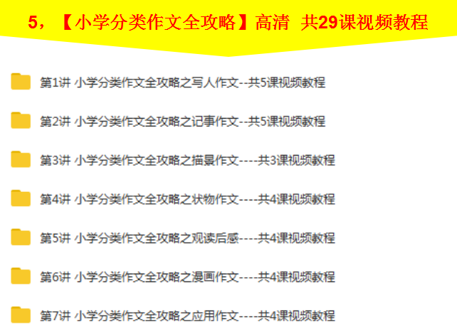 小学作文视频教程一二三四五六年级写作技巧培训辅导教学作文培训