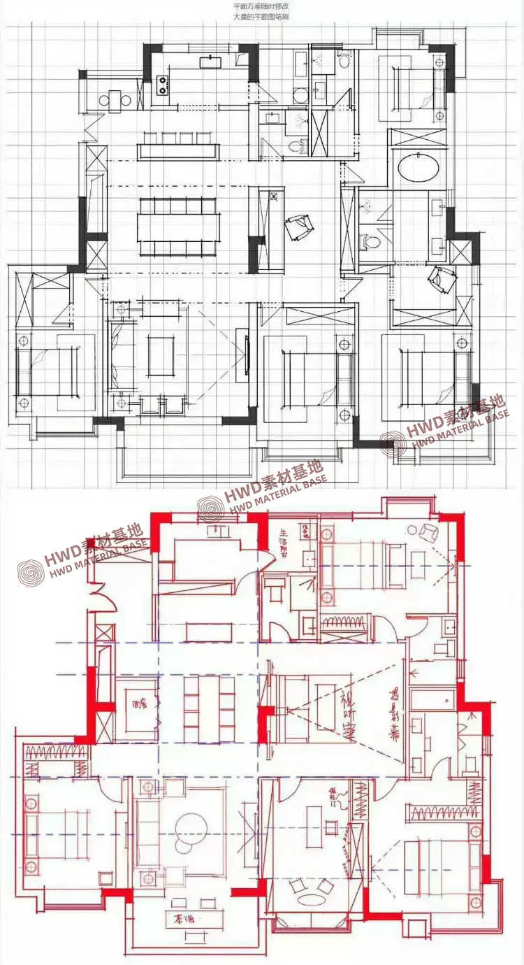 ipad手绘室内设计效果图课程教程procreate纯粹教学电脑视频笔刷