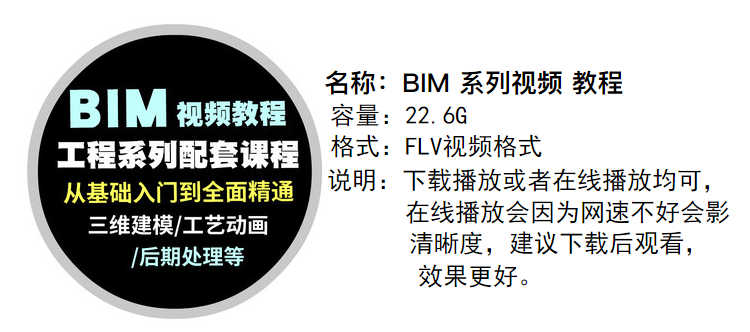Revit BIM建筑建模工程系列配套课程零基础学习视频教程