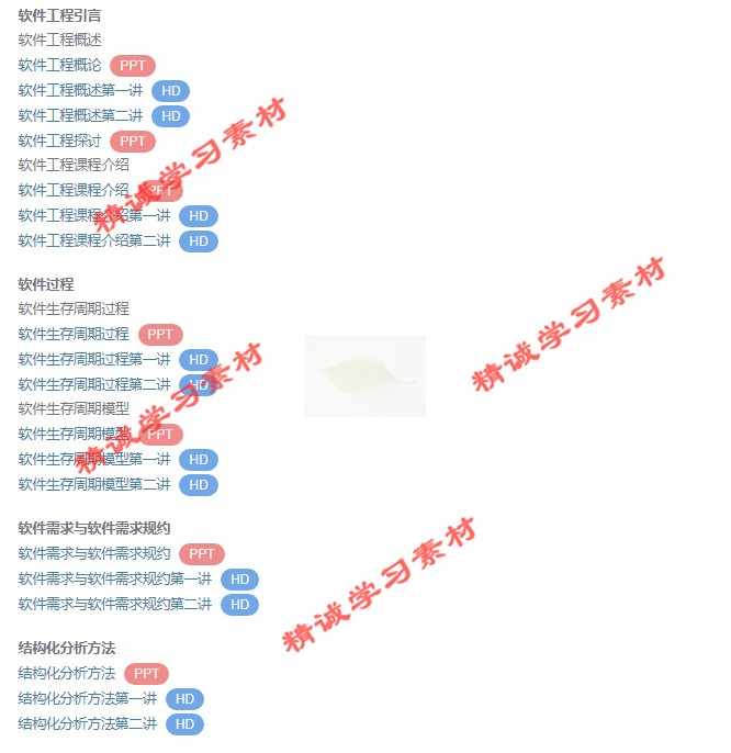 孙艳春 软件工程 视频教程讲解 PPT教学课件 学习资料