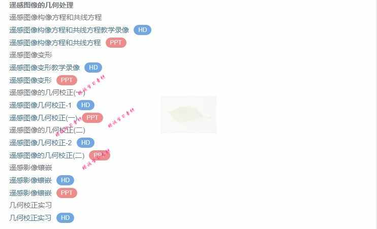 武大 遥感原理与应用 视频教程讲解 PPT教学课件讲义 学习资料