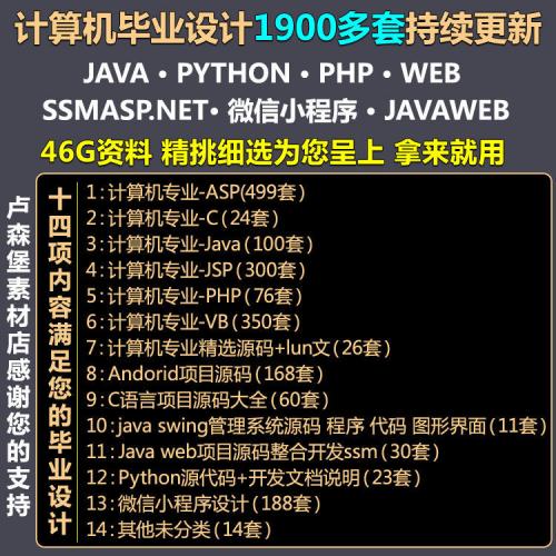 计算机毕业设计SSM项目java专业python代码php小程序web论文