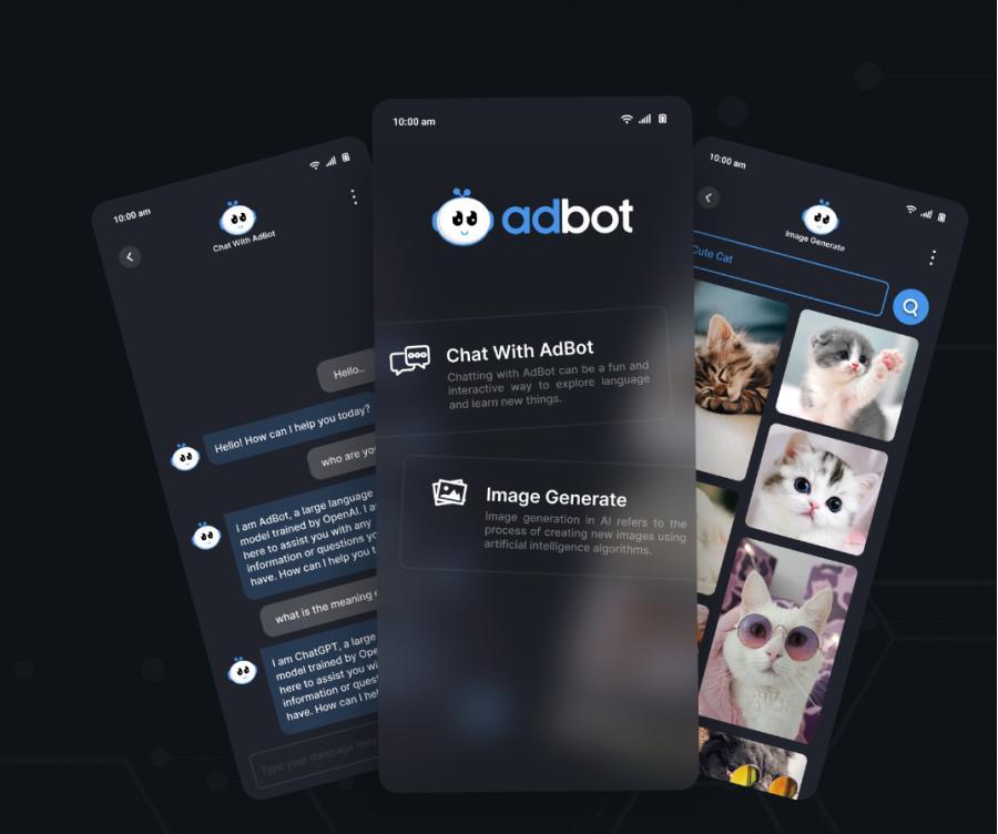 【ChatGPT】AdBot v3.5 –ChatGPT Open AI Android 和 iOS app移动应用程序 APP源码
