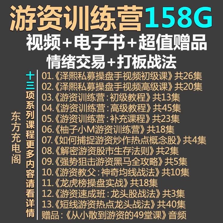 股票视频教程游资训练营情绪交易系统大板战法人气龙头炒股短线论