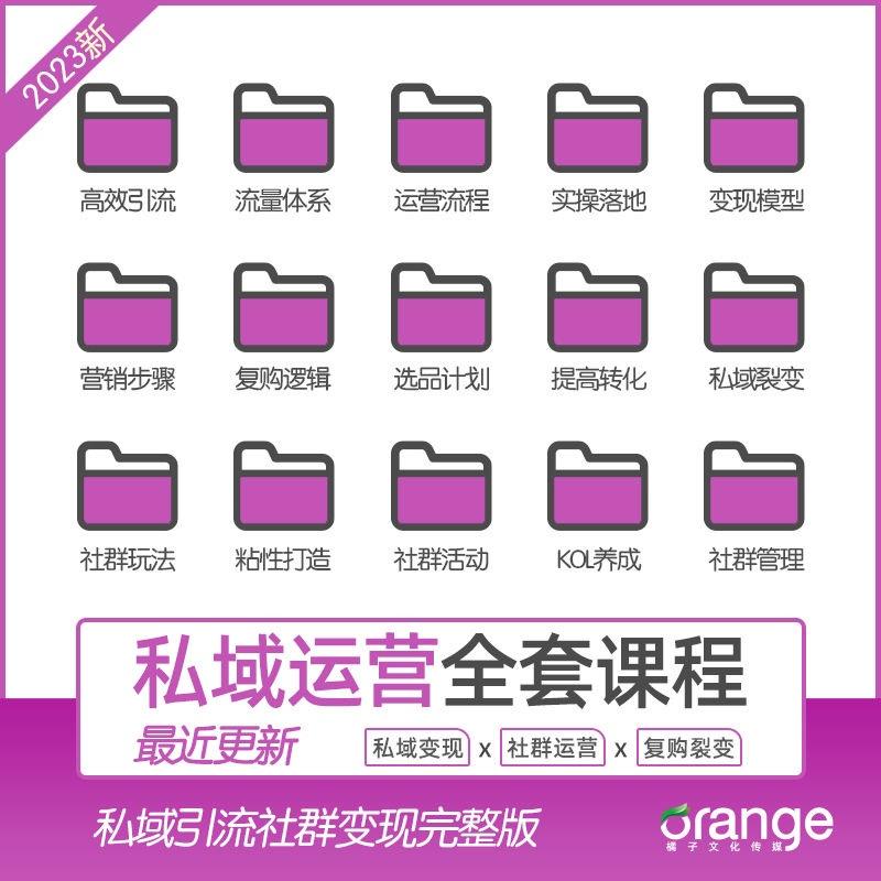 私域运营全套视频课程 个人企业社群营销矩阵裂变技巧IP变现教程