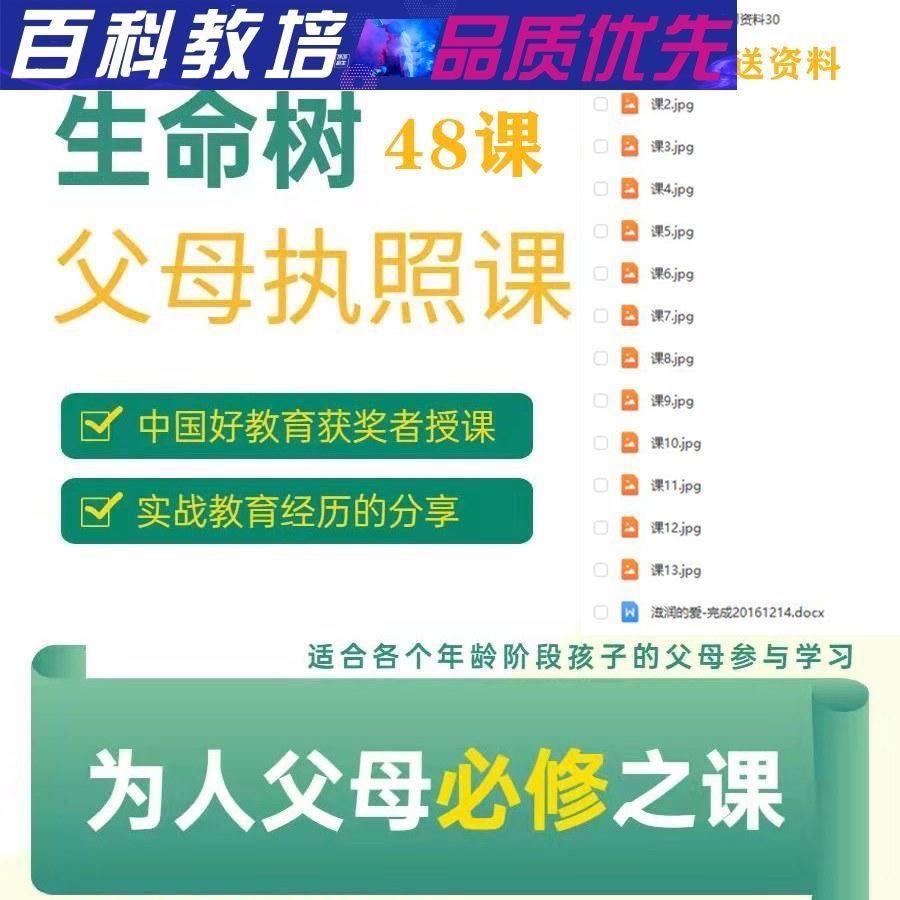 张嘉添课程生命树父母执照课为人父母必修课人本家教抖音同款课程