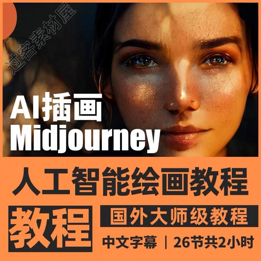 Midjourney人工智能AI绘画艺术视频教程课插画像图片自动生1551