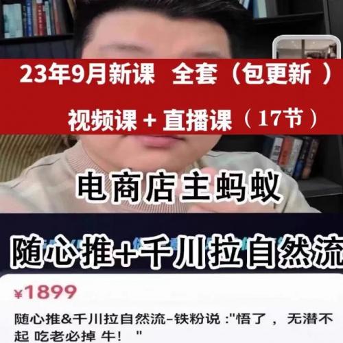 （17节）2023电商店主蚂蚁新课1899随心推+千川拉自然流课程