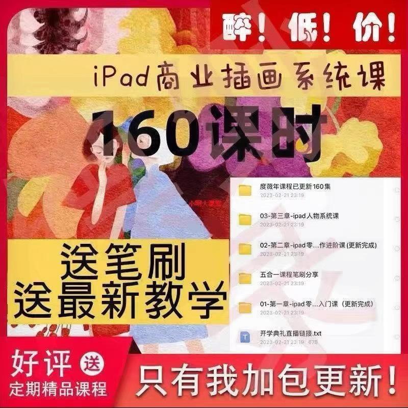 抖音同款度薇年 iPad 商业插画5合1系统课 | 度薇年人物插画