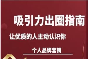 王一名个人品牌营销《吸引力出圈：指南让优质的人主动认识》网盘下载4.5GB