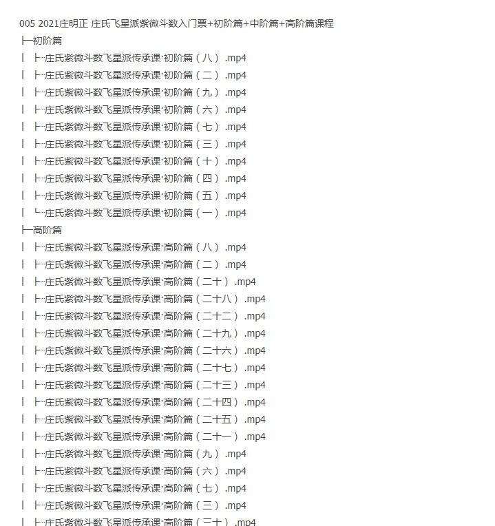 2021庄明正 庄氏飞星派紫微斗数入门票+初阶篇+中阶篇+高阶篇课程