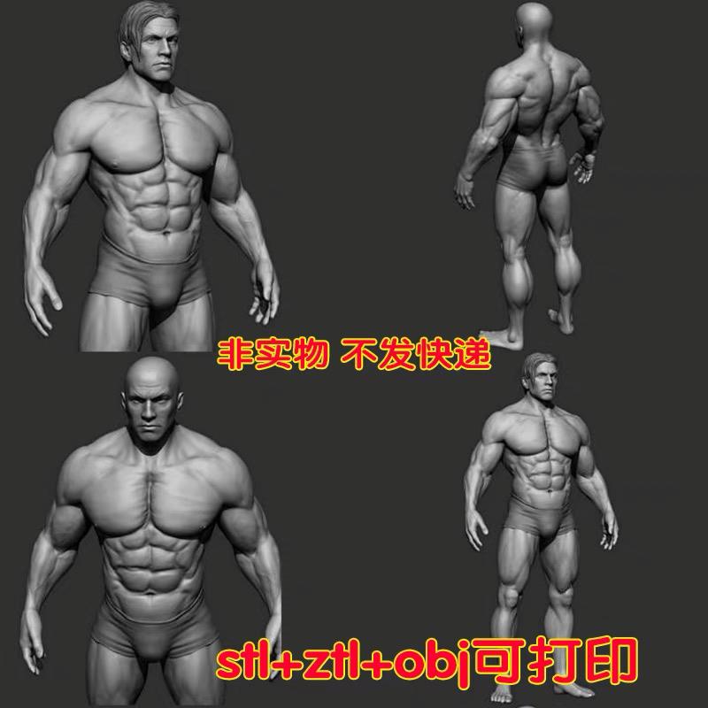 zbrush精雕肌肉男人体模型可3d打印stl三维立体图带obj可导maya