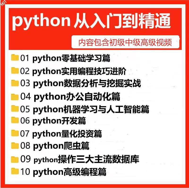 新 py编程视频教程自学全套Python编程零基础入门到实战网络课程


自动发货,标价就是卖价,需要