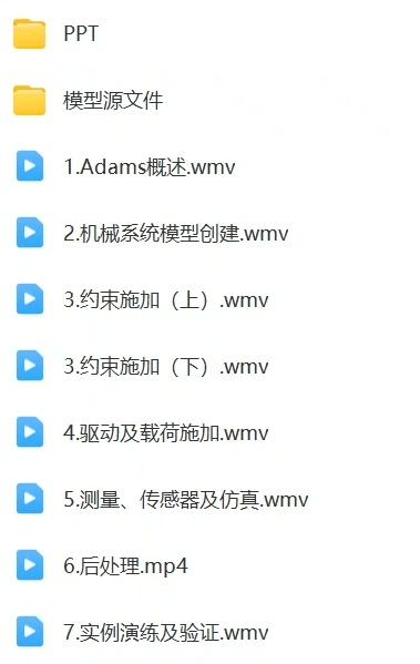 出Adams教程-教学视频-从入门到精通(基础篇)
适合入门级新手,简单易懂,讲解详细
注意: 该为视