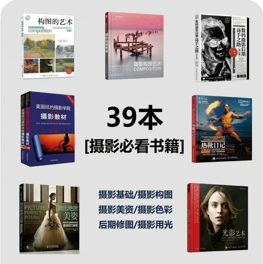 39本国内外大师摄影书籍,高清pdf版

[五角星]内容:
    涵盖摄影基础 用光 构图 色彩 姿