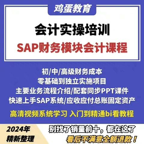 SAP系统财务会计培训SAP会计实操视频教程SAP FICO前台操作课程